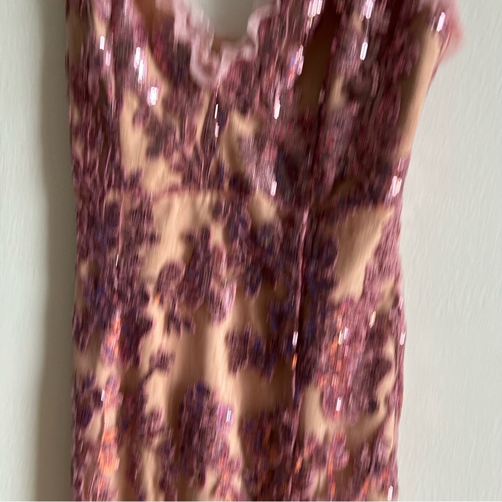 NWT NBD Revolve  Sz XXS Dragonfly Pink Sequin Ruffle Midi Dress - Picture 8 of 13
